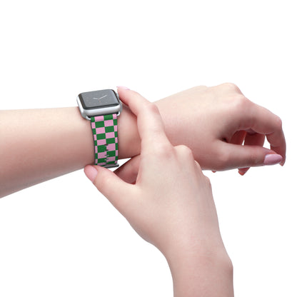 Matcha Rose Checker Watch Band