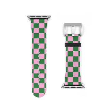 Matcha Rose Checker Watch Band