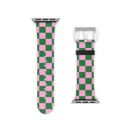 Matcha Rose Checker Watch Band