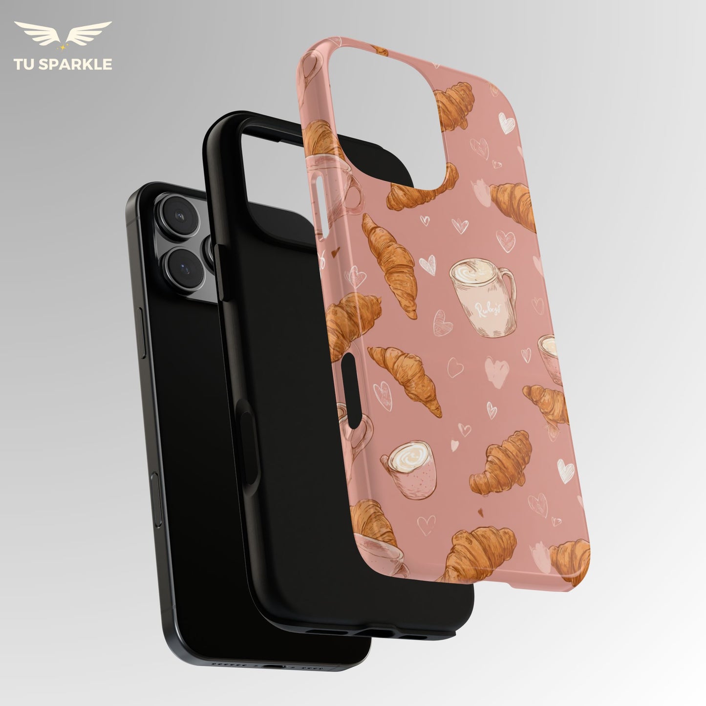 Croissant & Hearts Phone Case