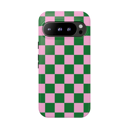 Matcha Rose Checker Phone Case