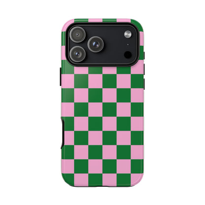 Matcha Rose Checker Phone Case