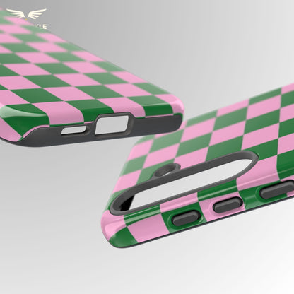 Matcha Rose Checker Phone Case