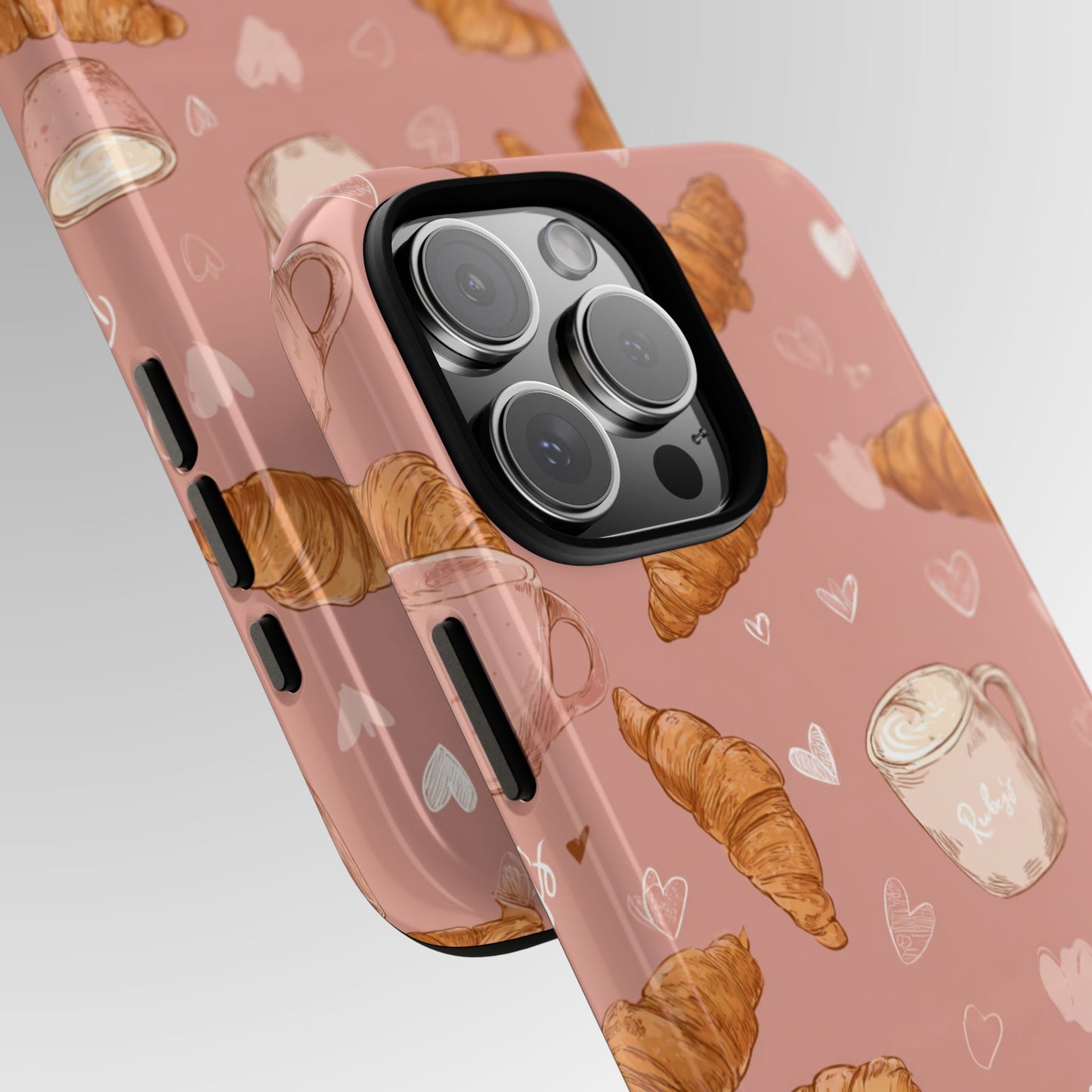 Croissant & Hearts Phone Case