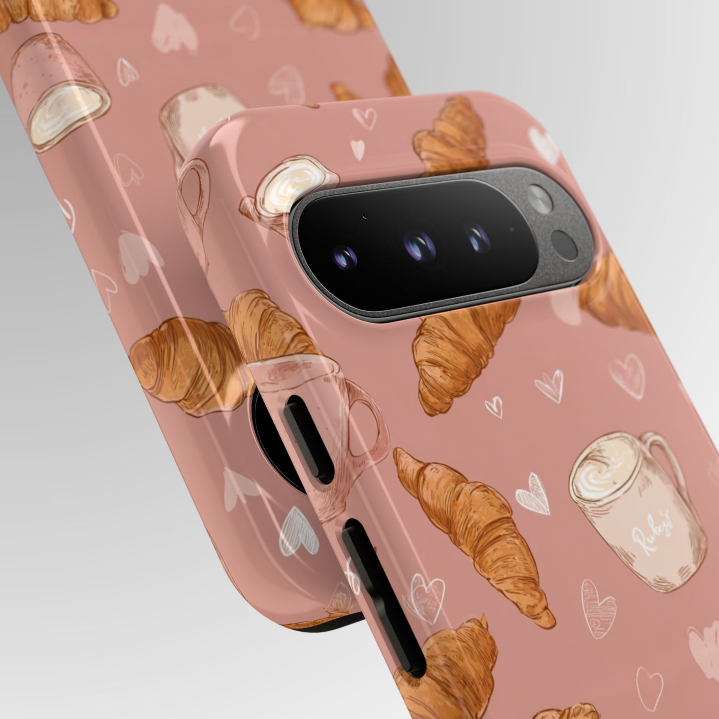 Croissant & Hearts Phone Case