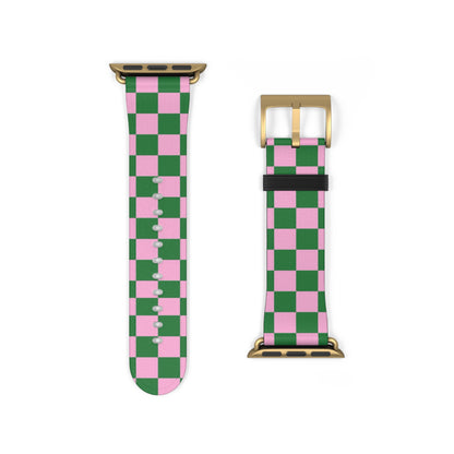 Matcha Rose Checker Watch Band