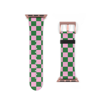 Matcha Rose Checker Watch Band