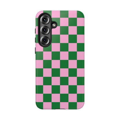 Matcha Rose Checker Phone Case