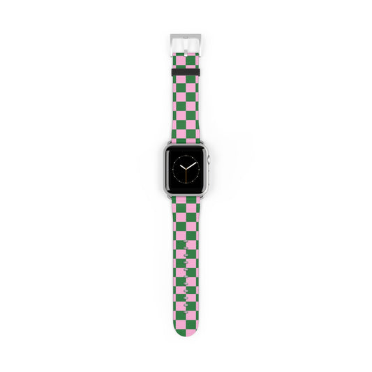 Matcha Rose Checker Watch Band