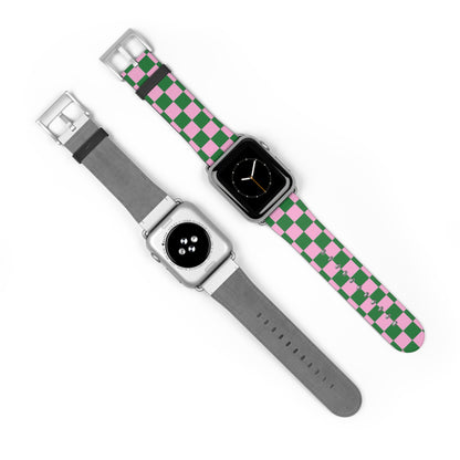Matcha Rose Checker Watch Band